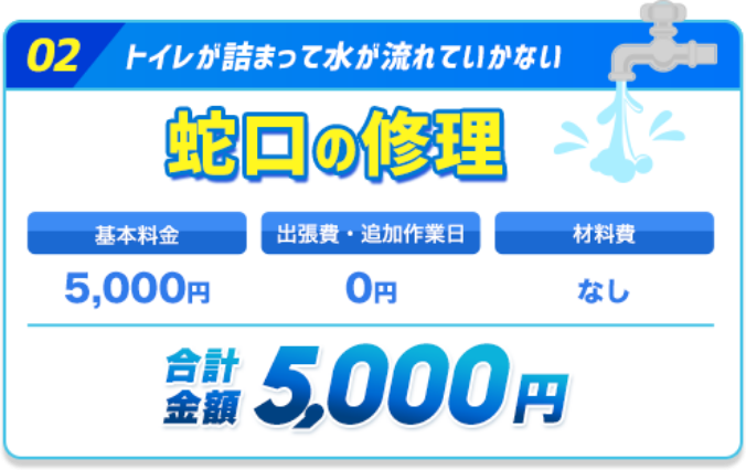 蛇口修理の料金
