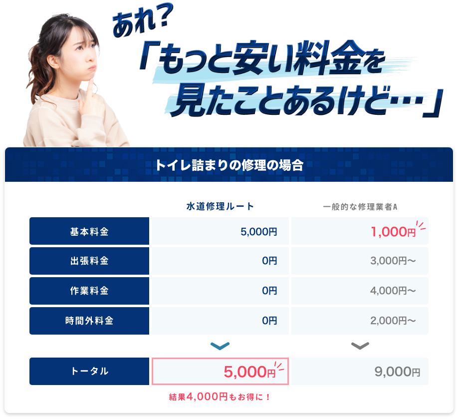 あれ?「もっと安い料金を見たことあるけど・・・」