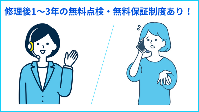 修理後1～3年の保証制度