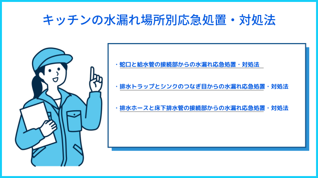 キッチンの水漏れの応急処置